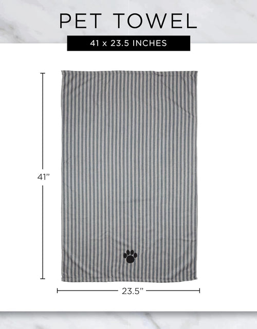 Load image into Gallery viewer, Pet Drying Collection Embroidered Terry Microfiber, Towel X-Large, 41X23.5", Taupe with Black Paw Print
