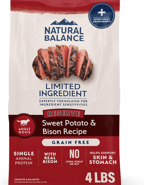 Load image into Gallery viewer, Limited Ingredient Adult Grain-Free Dry Dog Food, Reserve Sweet Potato &amp; Bison Recipe, 4 Pound (Pack of 1)

