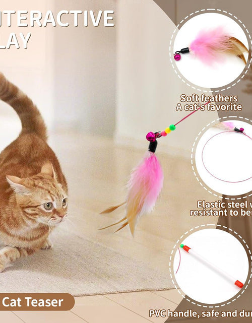 Load image into Gallery viewer, Cat Toys for Indoor Cats Interactive, 25 Assorted Cat Stuff Toys Pack Including Crinkle Tunnel Ball Wand Teaser Feather Mouse Mice Spring Assortment Kit for Cats Kittens Rabbits Puppies
