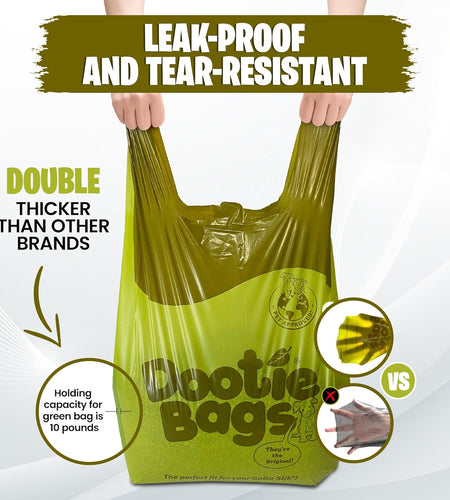 The Original Dootie Bag Is Back! Pooch Approved Large Dootie Bags, Dog Poop Bags. Strong, Leakproof - EZ Tie Handles. Perfect for Dogs & Cat Litter. Pet Waste Cleanup, Swivel Bin &  Scoopers.