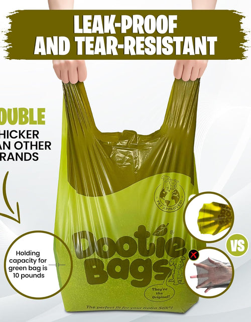 Load image into Gallery viewer, The Original Dootie Bag Is Back! Pooch Approved Large Dootie Bags, Dog Poop Bags. Strong, Leakproof - EZ Tie Handles. Perfect for Dogs &amp; Cat Litter. Pet Waste Cleanup, Swivel Bin &amp;  Scoopers.
