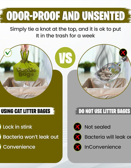 Load image into Gallery viewer, The Original Dootie Bag Is Back! Pooch Approved Large Dootie Bags, Dog Poop Bags. Strong, Leakproof - EZ Tie Handles. Perfect for Dogs &amp; Cat Litter. Pet Waste Cleanup, Swivel Bin &amp;  Scoopers.
