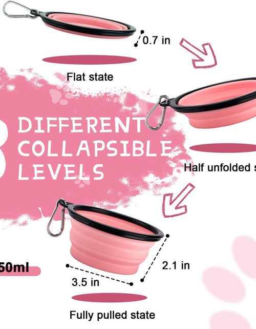 Load image into Gallery viewer, Expandable Dog Bowls for Travel, 2-Pack Dog Portable Water Bowl for Dogs Cats Pet Foldable Feeding Watering Dish for Traveling Camping Walking with 2 Carabiners, BPA Free
