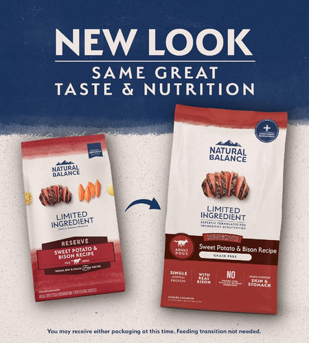 Limited Ingredient Adult Grain-Free Dry Dog Food, Reserve Sweet Potato & Bison Recipe, 4 Pound (Pack of 1)