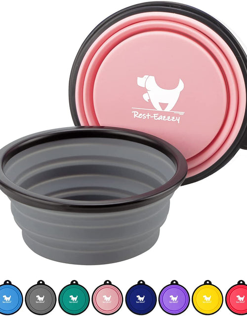 Load image into Gallery viewer, Expandable Dog Bowls for Travel, 2-Pack Dog Portable Water Bowl for Dogs Cats Pet Foldable Feeding Watering Dish for Traveling Camping Walking with 2 Carabiners, BPA Free
