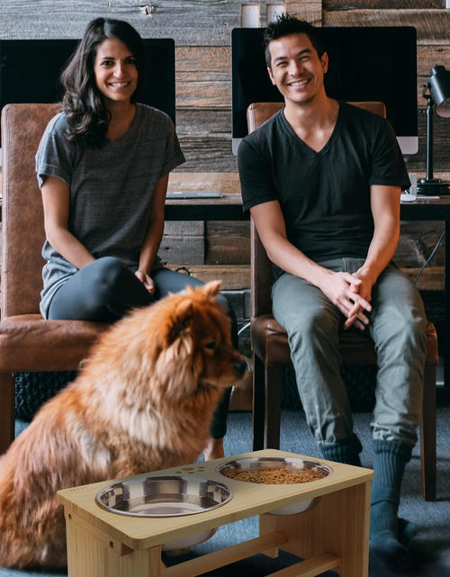 Load image into Gallery viewer, Elevated Dog Bowls,Raised Dog Bowl Stand with 2 Stainless Steel Bowls,Elevated Raised Dog Bowls for Large Medium Small Sized Dogs
