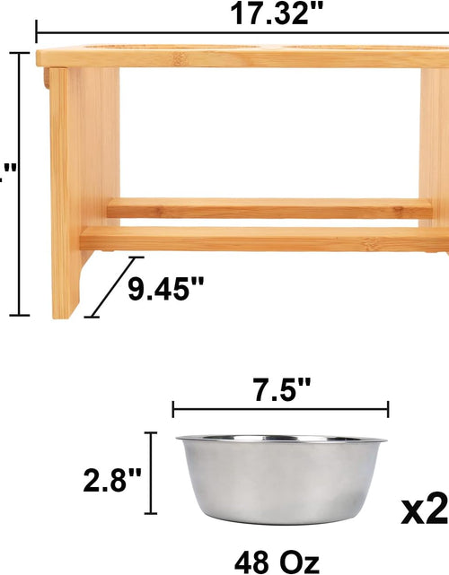 Load image into Gallery viewer, Elevated Dog Bowls,Raised Dog Bowl Stand with 2 Stainless Steel Bowls,Elevated Raised Dog Bowls for Large Medium Small Sized Dogs
