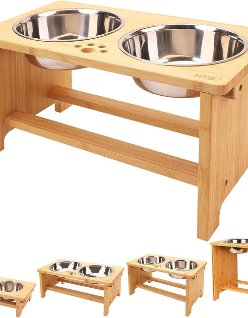Load image into Gallery viewer, Elevated Dog Bowls,Raised Dog Bowl Stand with 2 Stainless Steel Bowls,Elevated Raised Dog Bowls for Large Medium Small Sized Dogs
